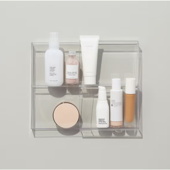 The Home Edit Angled Expandable Drawer Organizer Clear 6-3/4" x 10" x 1-3/4" h - Picture 2 of 3